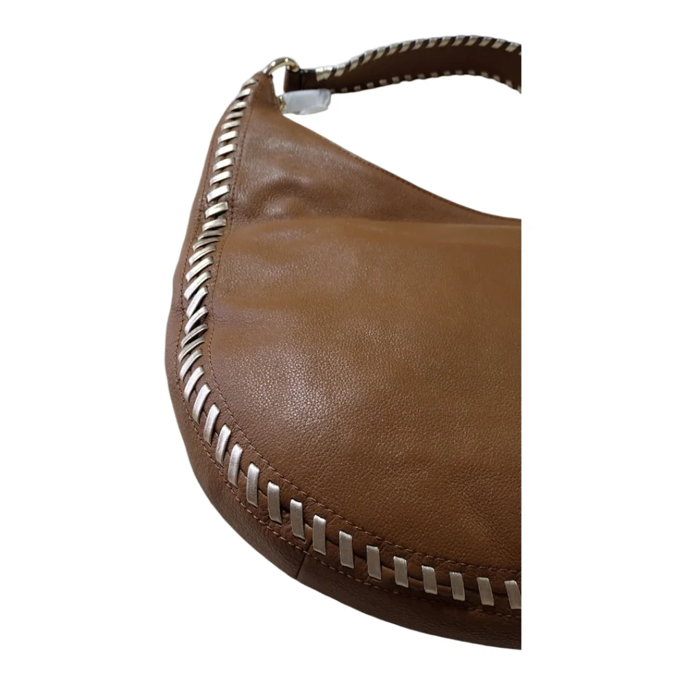 Michael Kors Leather Lauryn‎ Acorn Brown Shoulder Bag NWOT